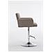 Sgabello Bar Design Los Angeles In Stoffa I Sedia Sgabello Trapuntata Imbottita I Sgabello Girevole Con Braccioli Alt. Regolabile 64-84 CM Tortora - Foto miniatura 3