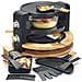 Service À Raclette / gril / crêpes - 1500w - 10 Poêlons Dont 2 Doubles- 2 Thermostats-finition Bois - Foto miniatura 4