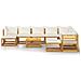 Set Divani Da Giardino 11 Pz Con Cuscini Crema In Legno Acacia - Foto miniatura 2