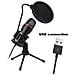 Ac-02 Microfono Live Gaming Per Pc Da Terra A Condesatore Con Diaframma M Led Usb - Foto miniatura 2