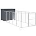 Casetta Cani con Corsa Antracite 214x661x181 cm Acciaio Zincato - Foto miniatura 1