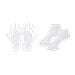 Set Calzini E Guanti In Gel Idratante In Silicone White - Foto miniatura 1