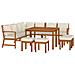 Set da Pranzo Giardino 11 pz con Cuscini Legno Massello Acacia - Foto miniatura 2