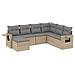 Set Divani Da Giardino 7 Pz Con Cuscini Beige In Polyrattan - Foto miniatura 2