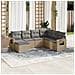 Set Divani Da Giardino 7 Pz Con Cuscini Beige In Polyrattan - Foto miniatura 1