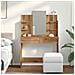 Toeletta Con Specchio Rovere Artigianale 96x39x142 Cm - Foto miniatura 3