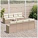 Set Divano da Giardino  9 Pezzi con Cuscini Beige Polyrattan Acacia, Divano da Giardino  2 Posti con Cuscini Beige Polyrattan - Foto miniatura 3