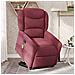 Poltrona Alzapersona Massaggio Reclinabile Rosso Vino Tessuto - Foto miniatura 2