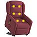 Poltrona Alzapersona Massaggio Reclinabile Rosso Vino Tessuto - Foto miniatura 3
