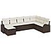 Set Divano da Giardino con cuscino 8 pcs Marrone Poly Rattan - Foto miniatura 1