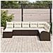 Set Divano da Giardino con cuscino 8 pcs Marrone Poly Rattan - Foto miniatura 3