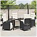 Set da Pranzo per Giardino 5 pcs Nero Poly Rattan - Foto miniatura 4