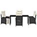 Set da Pranzo per Giardino 5 pcs Nero Poly Rattan - Foto miniatura 7