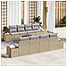 Set Divano da Giardino con cuscino 9 pcs Beige Poly Rattan - Foto miniatura 2