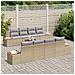Set Divano da Giardino con cuscino 9 pcs Beige Poly Rattan - Foto miniatura 3
