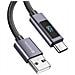 Cavo 3a Ricarica E Sincronizzazione Usb A Usb-c 60w 1m Con Schermo Led, Nero - Foto miniatura 1