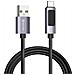 Cavo 3a Ricarica E Sincronizzazione Usb A Usb-c 60w 1m Con Schermo Led, Nero - Foto miniatura 3
