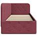 Cornice del letto ad angolo Rosso Vino 80 x 200 cm Tessuto - Foto miniatura 6