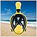 Maschera Da Snorkeling Integrale L /xl: Vista Panoramica 180°, Anti-appannamento, Silicone Liquido Black+yellow - Foto miniatura 3