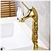 Rubinetto per lavabo da bagno, Blackswan, tipo M277 Unicorn, modello alto oro, misura 34,4 cm - Foto miniatura 2