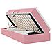 Letto con contenitore e materasso Rosa 90 x 190 cm Velluto - Foto miniatura 1