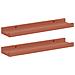 Scaffale da parete 2 pcs Rosso 40 x 9 x 3 cm Legno multistrato - Foto miniatura 1