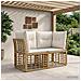 Loveseat da esterno 2 pcs Naturale e Bianco Crema polyrattan - Foto miniatura 2