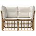 Loveseat da esterno 2 pcs Naturale e Bianco Crema polyrattan - Foto miniatura 4