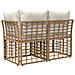 Loveseat da esterno 2 pcs Naturale e Bianco Crema polyrattan - Foto miniatura 6