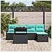 Set Divano da Giardino 6 pz Nero polyrattan - Foto miniatura 6