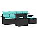 Set Divano da Giardino 6 pz Nero polyrattan - Foto miniatura 1