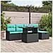 Set Divano da Giardino 6 pz Nero polyrattan - Foto miniatura 10