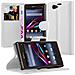Custodia Compatibile Con Sony Xperia Z1 Compact In Bianco Fumo - Coperchio Protettiva Con Chiusura Magnetica, Funzione Stand E Tasca Per Le Carte - Foto miniatura 1