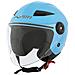 City Casco Jet Moto Doppia Visiera Ece 22-05 Certificato Scooter Azzurro M - Foto miniatura 6