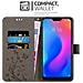 Custodia Compatibile Con Xiaomi Redmi Note 6 Pro In Grigio Fiore - Coperchio Protettivo In Design Floreale Con Chiusura Magnetica, Funzione Stand E Slot Per Carte - Foto miniatura 3