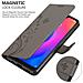 Custodia Compatibile Con Xiaomi Redmi Note 6 Pro In Grigio Fiore - Coperchio Protettivo In Design Floreale Con Chiusura Magnetica, Funzione Stand E Slot Per Carte - Foto miniatura 5