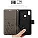 Custodia Compatibile Con Xiaomi Redmi Note 6 Pro In Grigio Fiore - Coperchio Protettivo In Design Floreale Con Chiusura Magnetica, Funzione Stand E Slot Per Carte - Foto miniatura 6