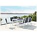 Tavolo Da Giardino Allungabile Alluminio + 8 Sedie Textilene Bianco Arezzo - Foto miniatura 4