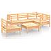 Set Divani Da Giardino 6 Pz In Legno Massello Di Pino - Foto miniatura 1