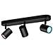 Applique Da Soffitto Led Dimmerabile Rgb Smart Wi-fi+bluetooth 4.9w Tre Faretti Orientabili Imageo Wiz Nero 123x440x105 Mm Metallo - Foto miniatura 1
