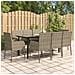 Set Da Pranzo Giardino 9pz Con Cuscini Nero E Grigio Polyrattan - Foto miniatura 1