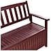Panca Da Giardino Legno Di Acacia Rosso Mogano Con Vano Contenitore E Cuscino Rosso 120 Cm Sovana - Foto miniatura 4