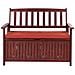 Panca Da Giardino Legno Di Acacia Rosso Mogano Con Vano Contenitore E Cuscino Rosso 120 Cm Sovana - Foto miniatura 6