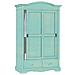 Armadio Shabby 2 Ante Scorrevoli Legno Verde Consumato 122x59x200 - Foto miniatura 1