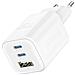 Caricabatterie 2x Usb-c Gan 65w + 1x Usb 18w Carica Rapida Compatto, Bianco - Foto miniatura 1