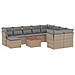 Set Divani da Giardino 11 pz con Cuscini Beige in Polyrattan - Foto miniatura 1
