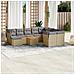 Set Divani da Giardino 11 pz con Cuscini Beige in Polyrattan - Foto miniatura 2