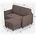 Divano Karay 2 Posti Medio (due Sedute Da 70cm) + Pouf Misure Esterne L. 158 P. 145 Colore Talpa - Foto miniatura 3