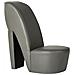 Poltrona A Forma Di Scarpa Con Tacco In Similpelle Grigia - Foto miniatura 2
