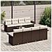Set Divano da Giardino a 9 Pezzi con Cuscini Marrone Polyrattan - Foto miniatura 3